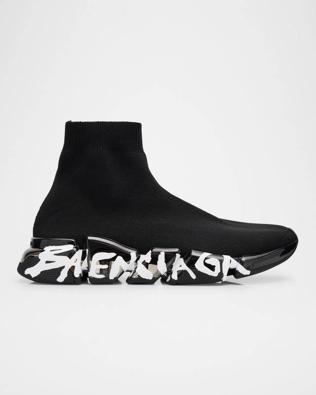 Speed 2.0 Knit Graffiti Clear-Sole Sneakers